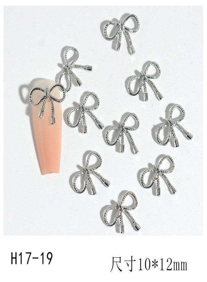 Maigitur 60pcs 3D Metal Bow Nail Charms - Alloy, Crystal - Gold, Gray, Silver - 6 Styles, 10pcs Each - Nail Art Decoration - Image 5